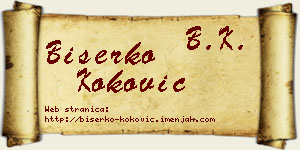 Biserko Koković vizit kartica